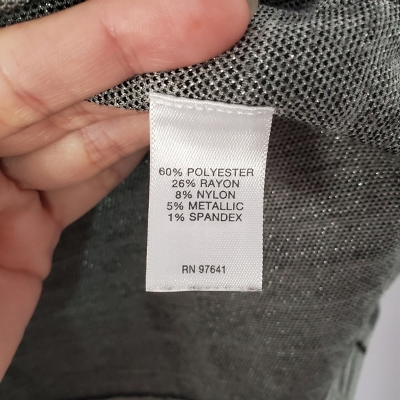 J. Jill Gray Black Silver Metallic Plaid Medium - Picture 8 of 11